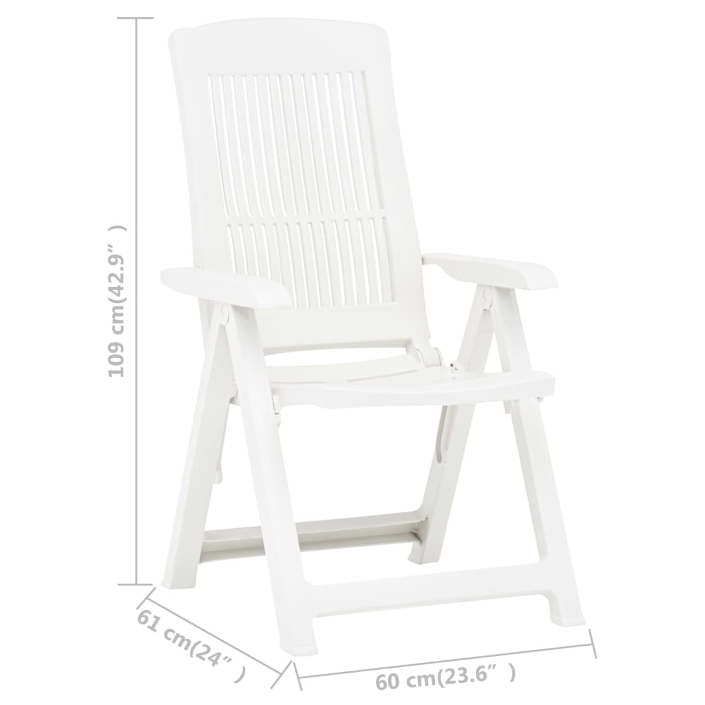 Tuinstoelen Verstelbaar Kunststof Wit