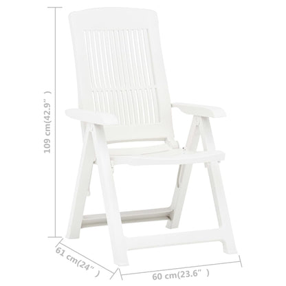 Tuinstoelen Verstelbaar Kunststof Wit