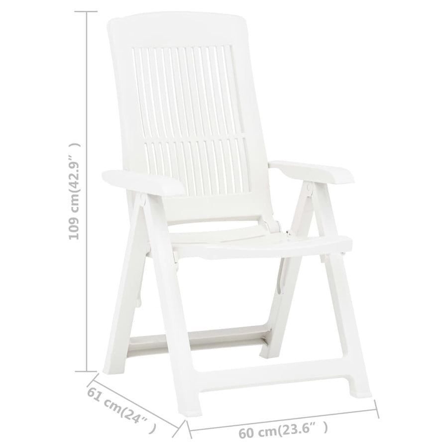 Tuinstoelen Verstelbaar Kunststof Wit