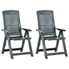 Garden chairs 2 pcs adjustable plastic green