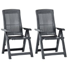 Garden chairs 2 pcs adjustable plastic anthracite