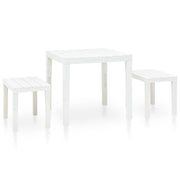 Tuintafel met 2 banken kunststof wit 78x78x72 cm