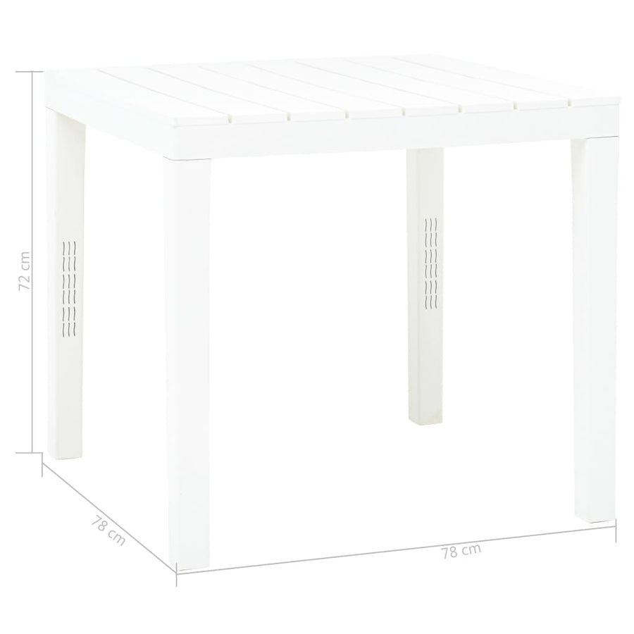Tuintafel Met 2 Banken Kunststof Wit