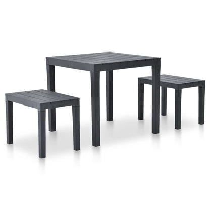 Tuintafel Met 2 Banken Kunststof Antraciet
