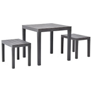 Tuinset kunststof bruin tafel 78x78x72 cm