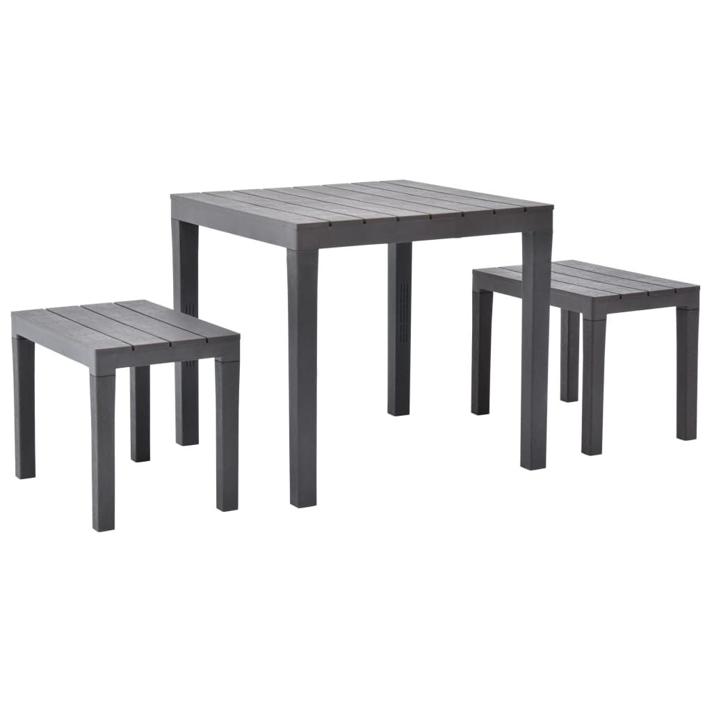 Tuintafel Met 2 Banken Kunststof Bruin