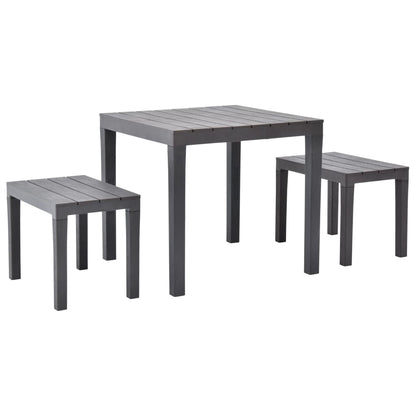 Tuintafel Met 2 Banken Kunststof Bruin