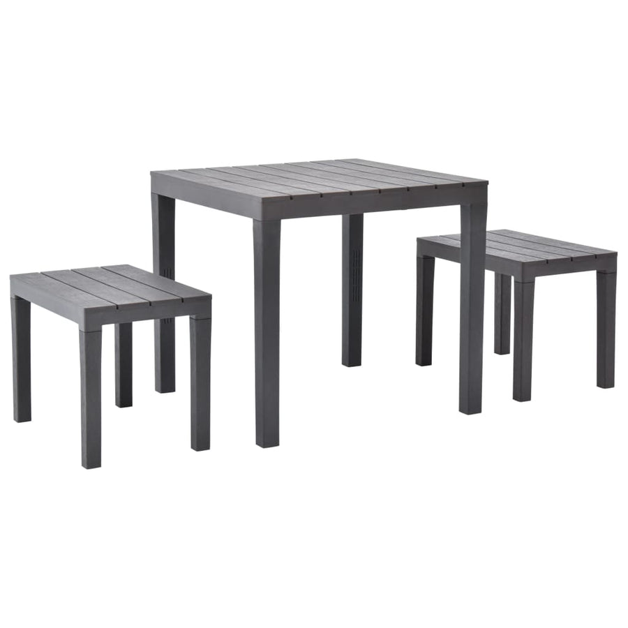 Tuintafel Met 2 Banken Kunststof Bruin