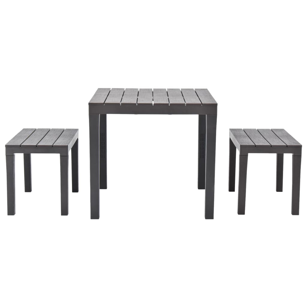 Tuintafel Met 2 Banken Kunststof Bruin