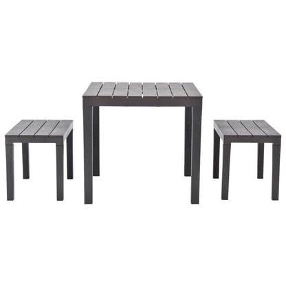Tuintafel Met 2 Banken Kunststof Bruin