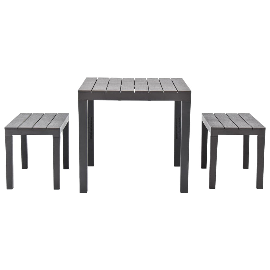 Tuintafel Met 2 Banken Kunststof Bruin
