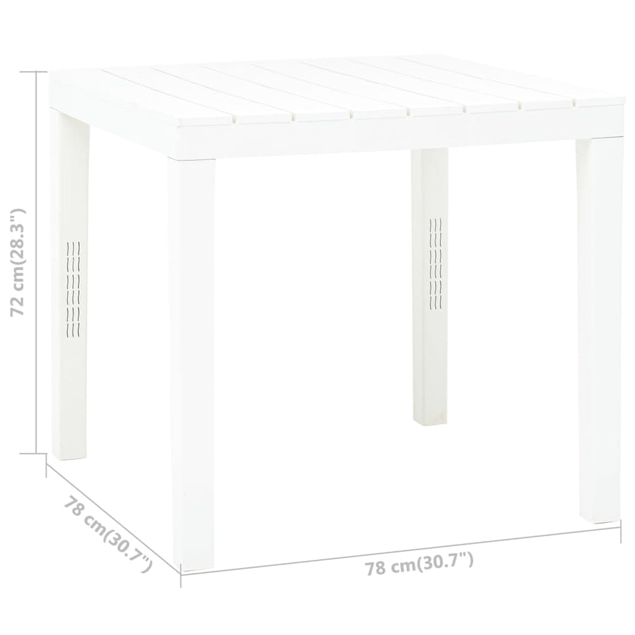 Tuintafel 78X78X72 Cm Kunststof Wit