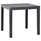 Garden table 78x78x72 cm plastic anthracite