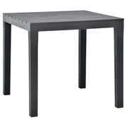 Garden table 78x78x72 cm plastic anthracite