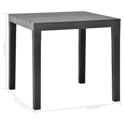 Tuintafel 78X78X72 Cm Kunststof Antraciet