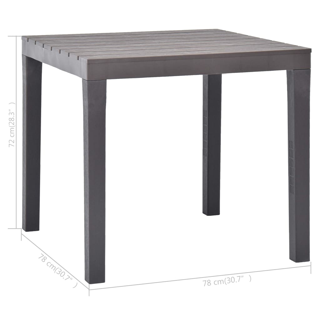 Tuintafel 78X78X72 Cm Kunststof Mokka