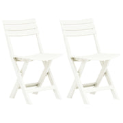 Tuinstoelen inklapbaar 2 stuks kunststof wit