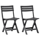 Folding garden chairs 2 pcs plastic anthracite