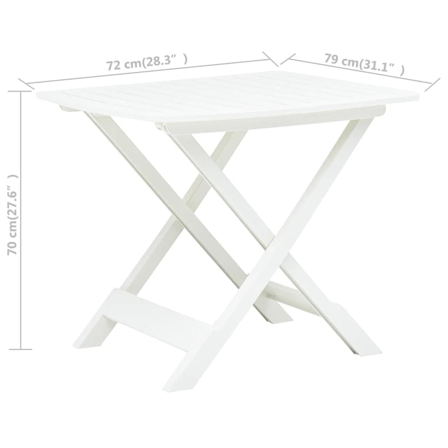Tuintafel Inklapbaar 79X72X70 Cm Kunststof Wit