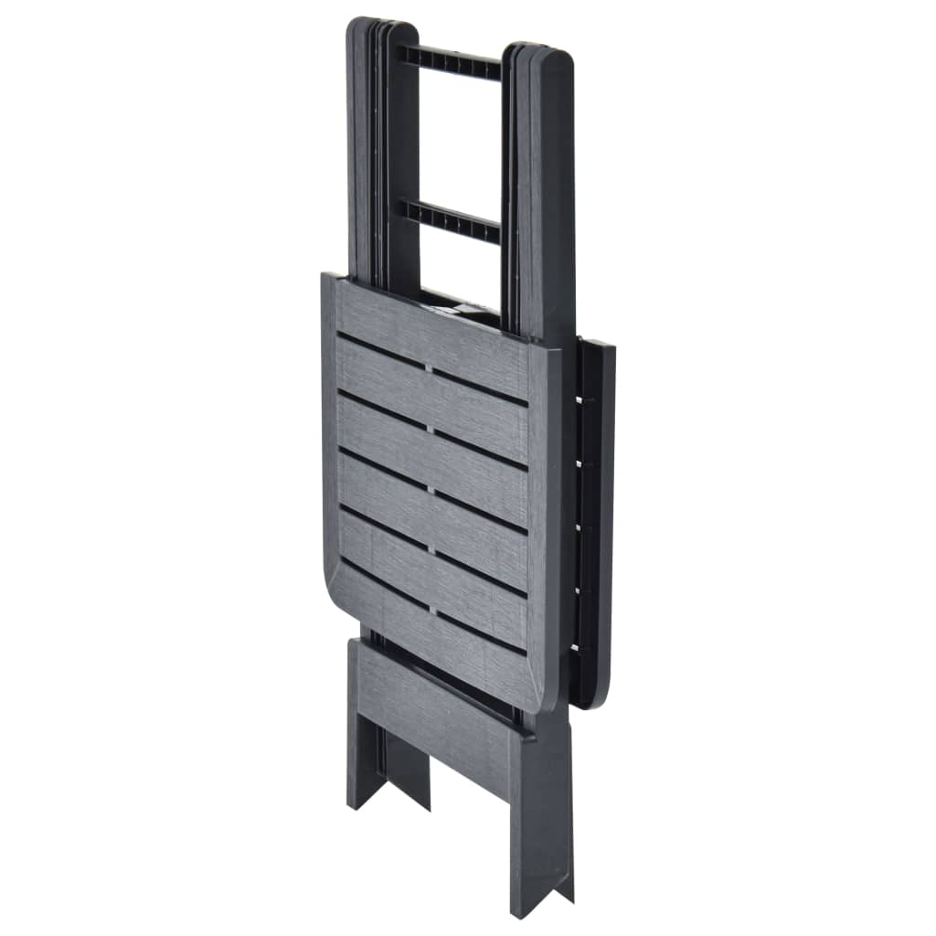 Tuintafel Inklapbaar 79X72X70 Cm Kunststof Antraciet