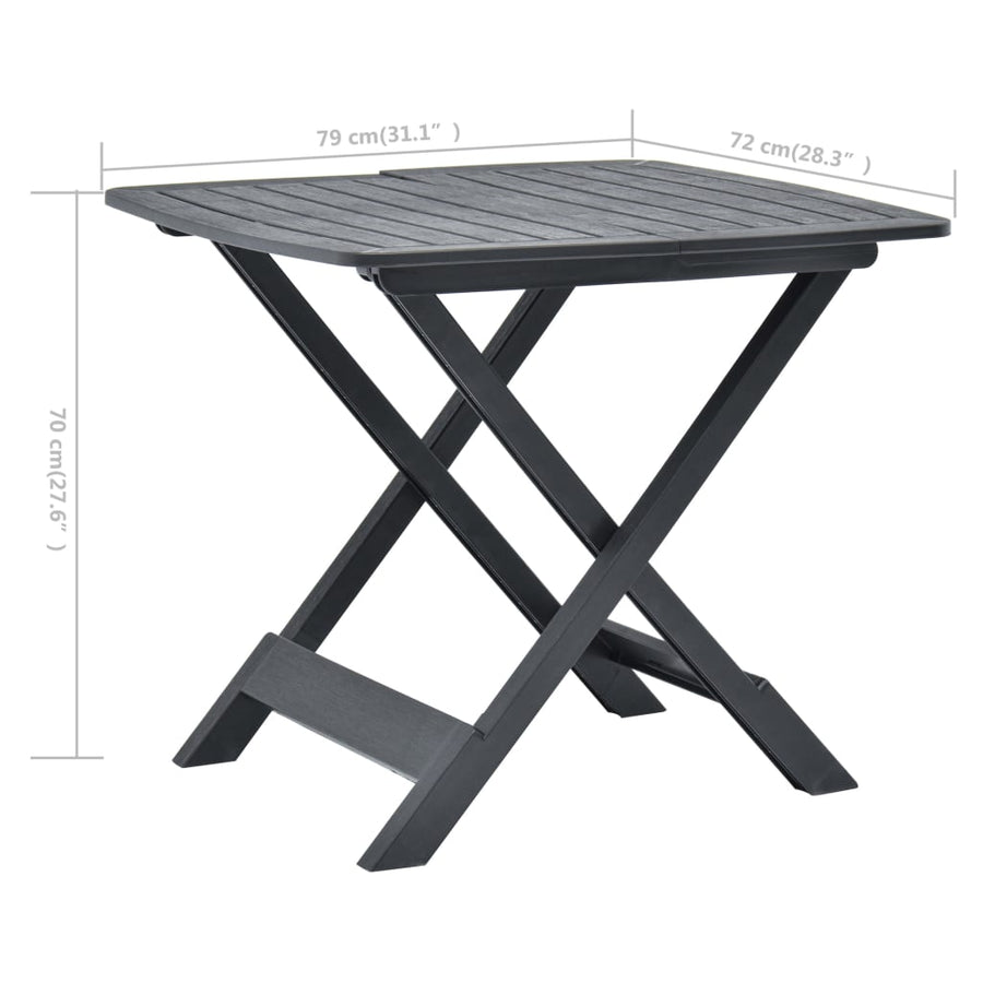 Tuintafel Inklapbaar 79X72X70 Cm Kunststof Antraciet