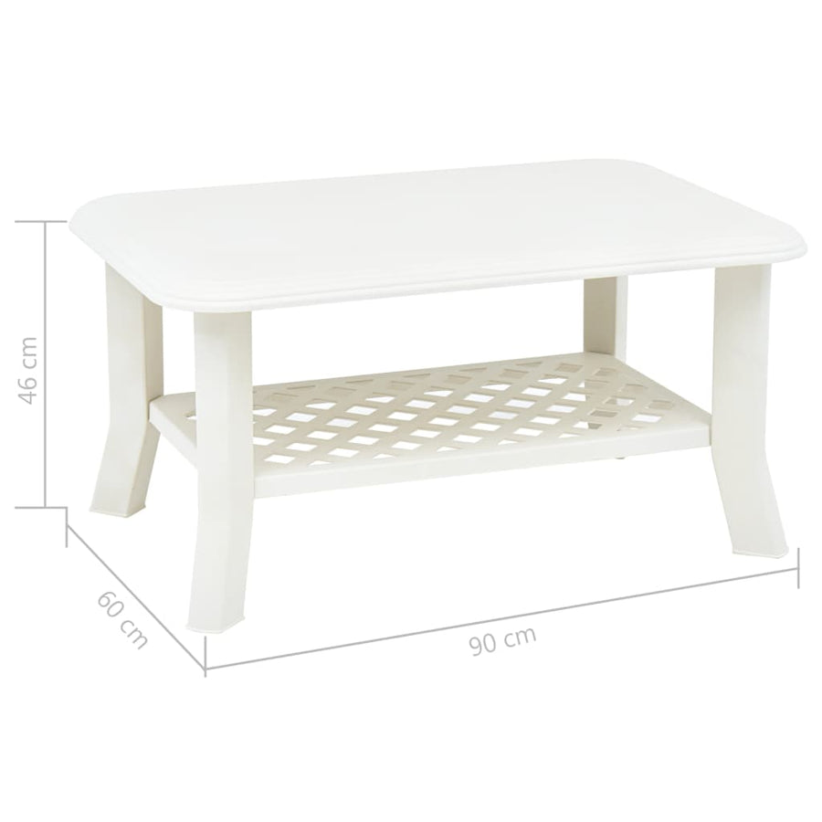 Salontafel 90X60X46 Cm Kunststof Wit