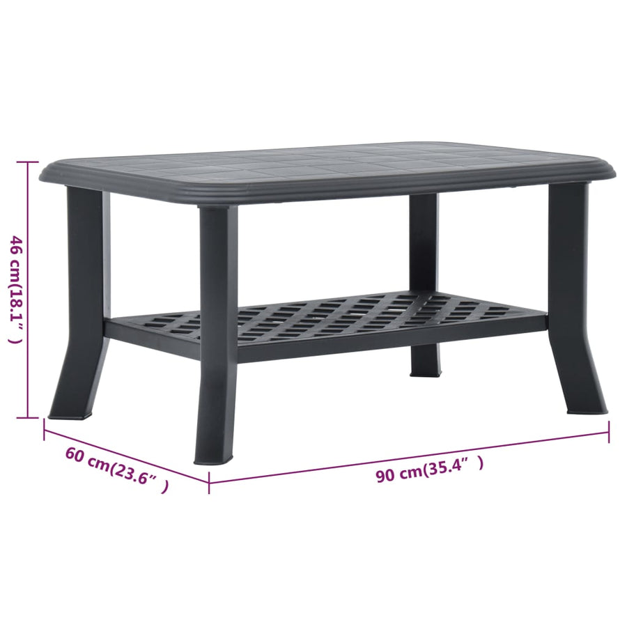 Salontafel 90X60X46 Cm Kunststof Antraciet