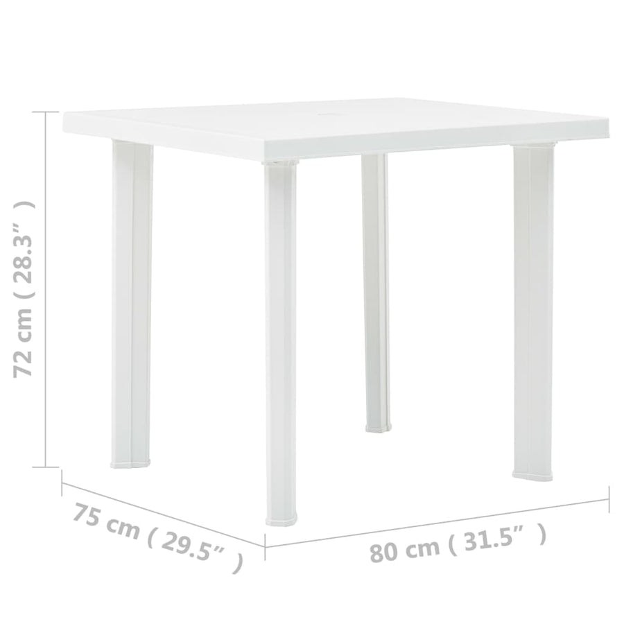 Tuintafel 80X75X72 Cm Kunststof Wit