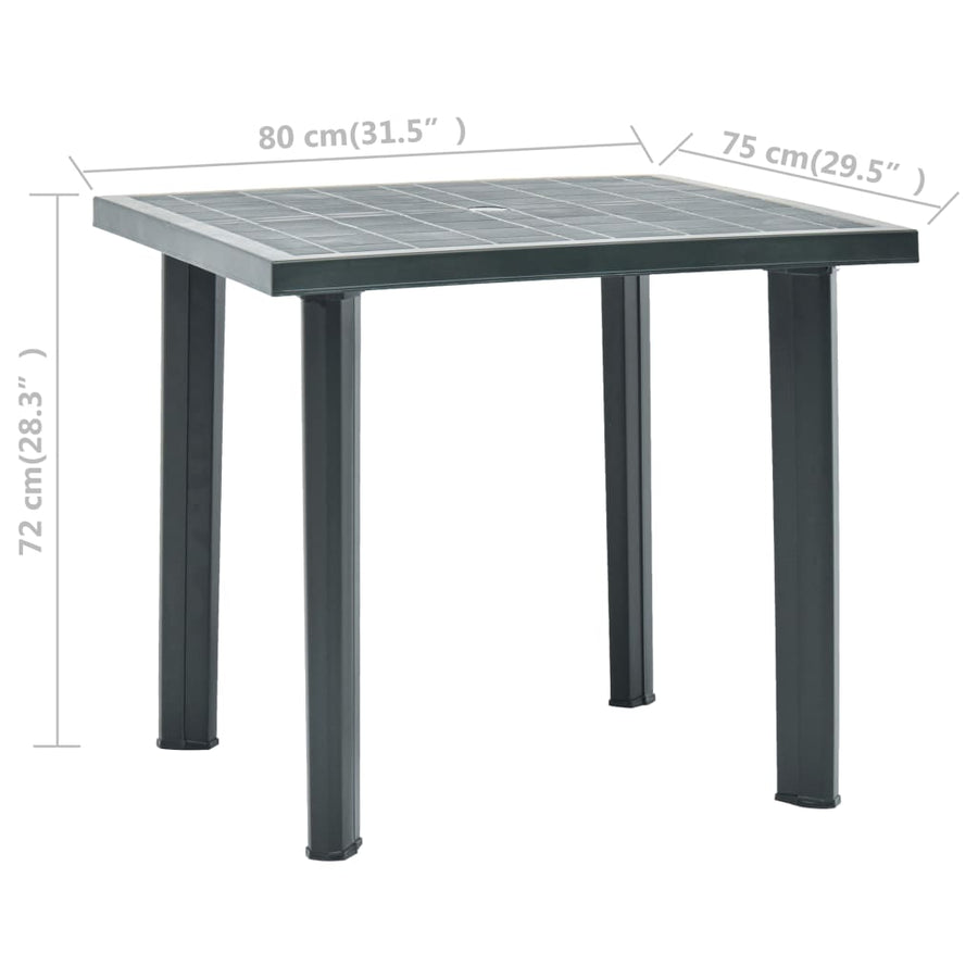 Tuintafel 80X75X72 Cm Kunststof Groen