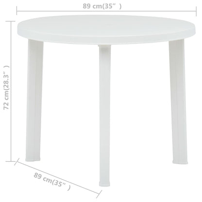 Tuintafel 89 Cm Kunststof Wit