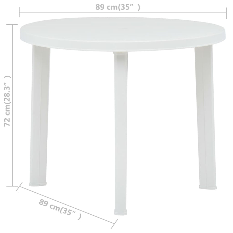 Tuintafel 89 Cm Kunststof Wit