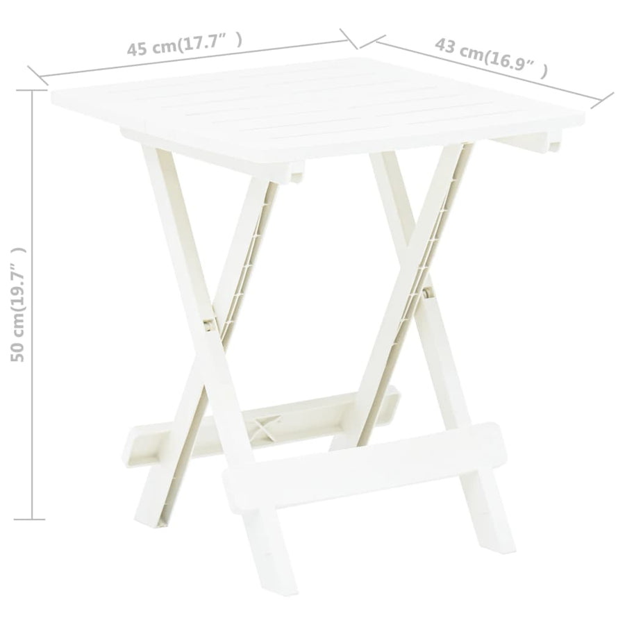 Tuintafel Inklapbaar 45X43X50 Cm Kunststof Wit