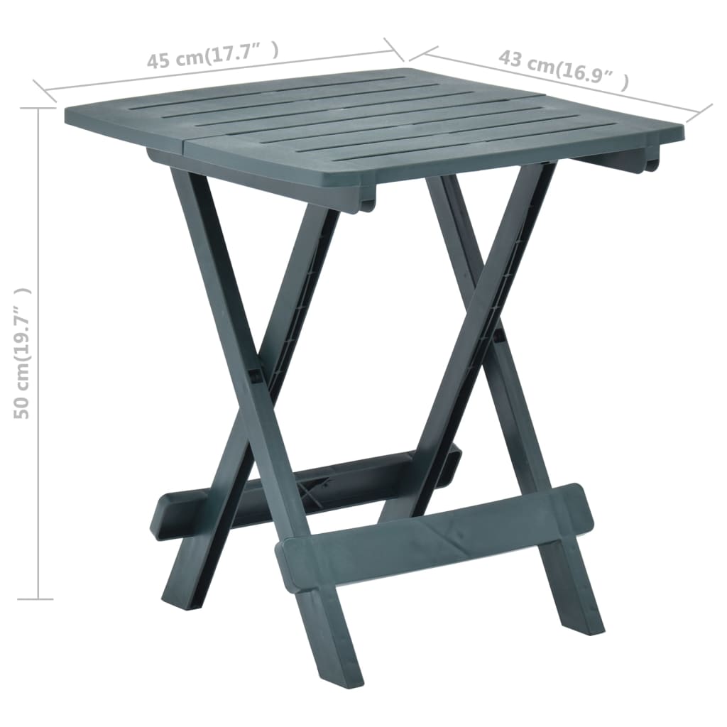 Tuintafel Inklapbaar 45X43X50 Cm Kunststof Groen