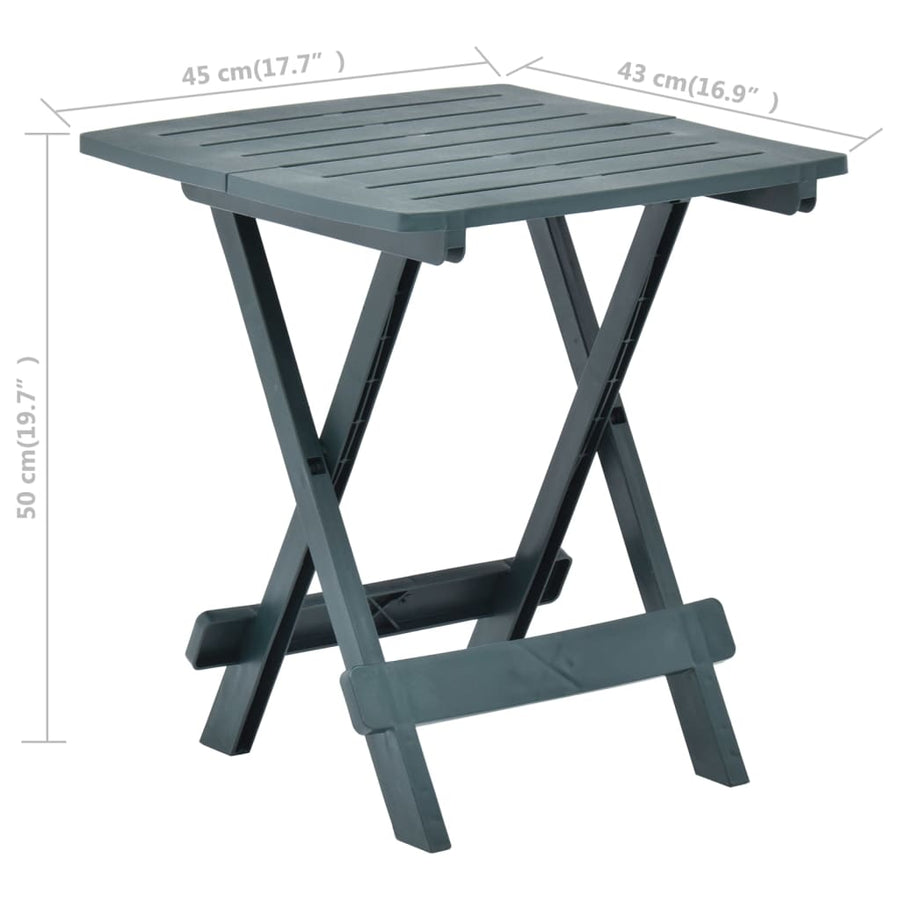 Tuintafel Inklapbaar 45X43X50 Cm Kunststof Groen