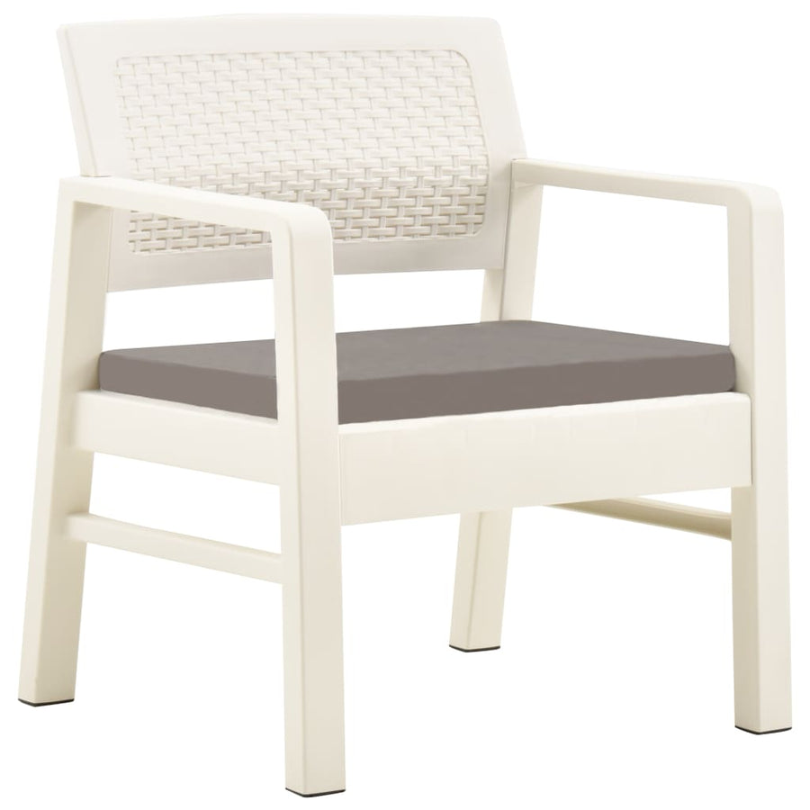 -Delige Loungeset Kunststof Wit