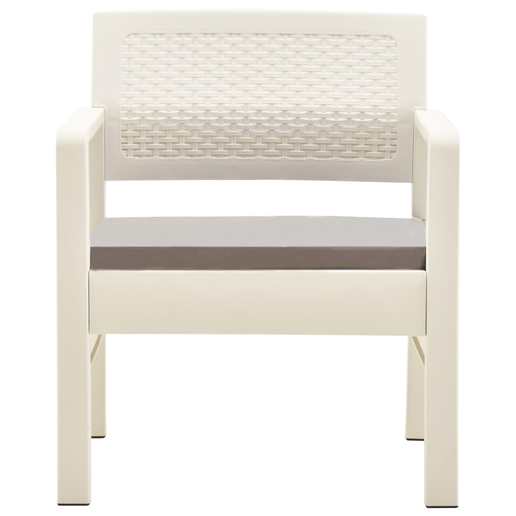 -Delige Loungeset Kunststof Wit