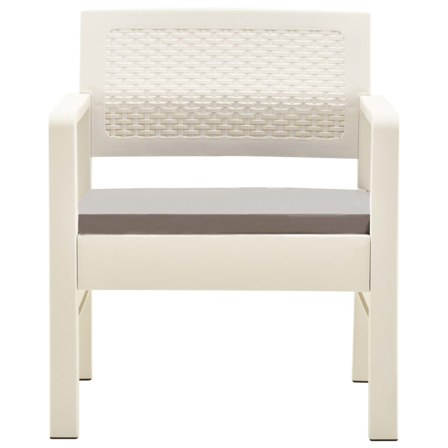 -Delige Loungeset Kunststof Wit