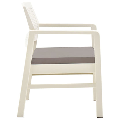-Delige Loungeset Kunststof Wit