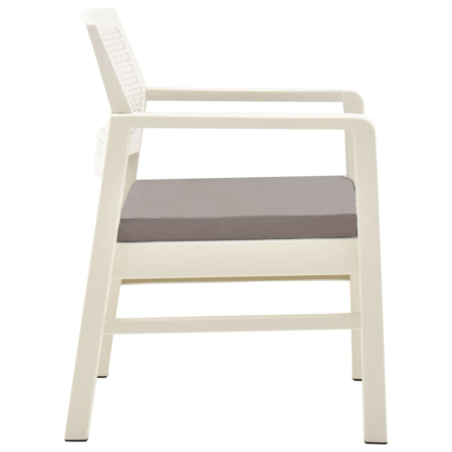 -Delige Loungeset Kunststof Wit