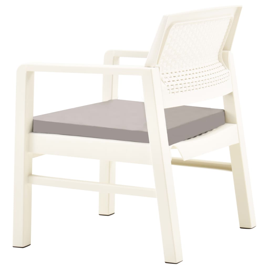 -Delige Loungeset Kunststof Wit