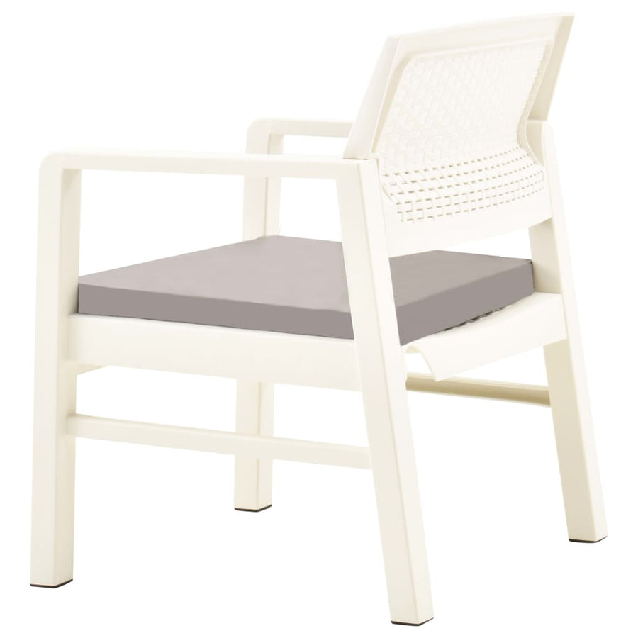 -Delige Loungeset Kunststof Wit
