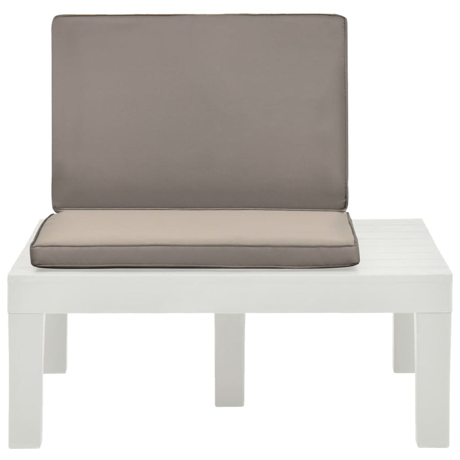 Loungestoel Met Kussen Kunststof 1 Wit