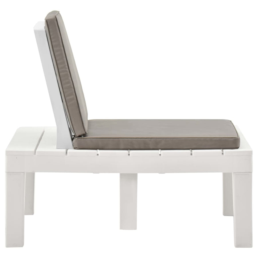 Loungestoel Met Kussen Kunststof 1 Wit