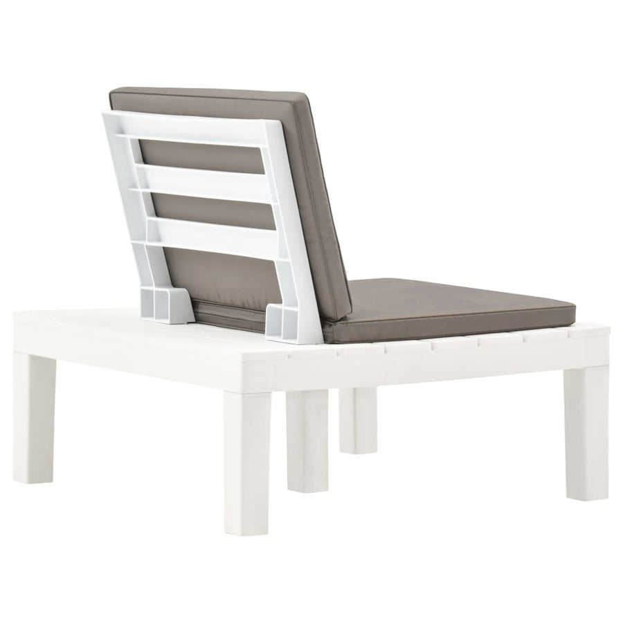 Loungestoel Met Kussen Kunststof 1 Wit