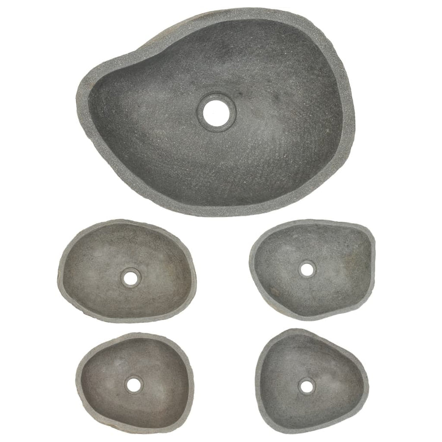 Wastafel ovaal 37-46 cm riviersteen 37-46 cm