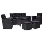 6-Delige Loungeset Met Kussens Poly Rattan Zwart