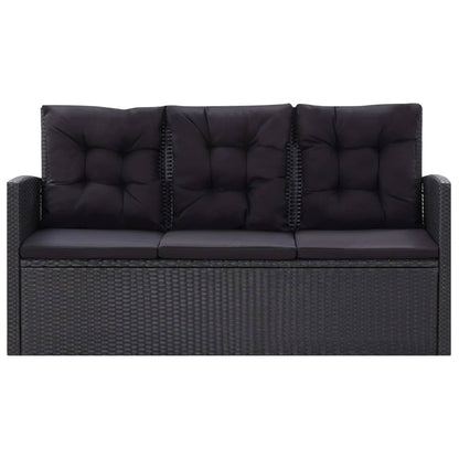 6-Delige Loungeset Met Kussens Poly Rattan Zwart