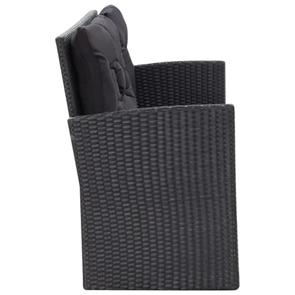 6-Delige Loungeset Met Kussens Poly Rattan Zwart