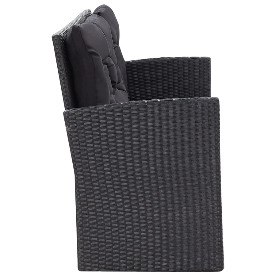 6-Delige Loungeset Met Kussens Poly Rattan Zwart