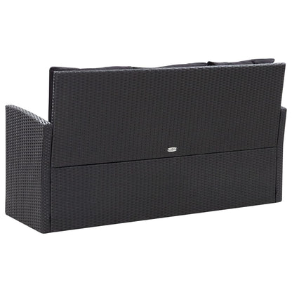 6-Delige Loungeset Met Kussens Poly Rattan Zwart